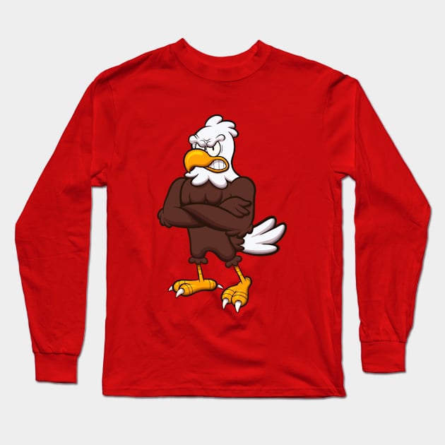 Angry Eagle Character Long Sleeve T-Shirt by TheMaskedTooner